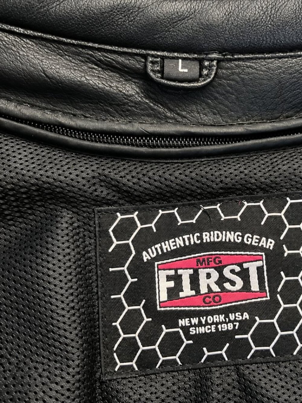 First MFG Co. Women's Black Leather Motorcycle Riding Jacket Size L FIL152CDMZ - Picture 5 of 13